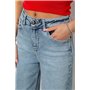 Джинси жіночі однотонні Wide leg, колір блакитний, 244R00198 244R00198 AGER фото - Luxbikini