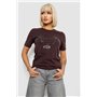 Жіноча футболка з принтом, колір шоколадний, 241R137 241R137 AGER фото - Luxbikini