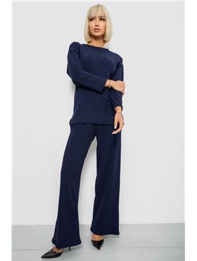 Костюм жіночий трикотажний в рубчик, колір синій, 257R1321-1 257R1321-1 AGER фото - Luxbikini