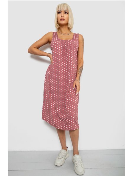 Сарафан жіночий в горох, колір пудровий, 257R733 257R733 AGER фото - Luxbikini
