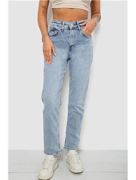 Джинси жіночі однотонні MOM, колір блакитний, 244R00590 244R00590 AGER фото - Luxbikini