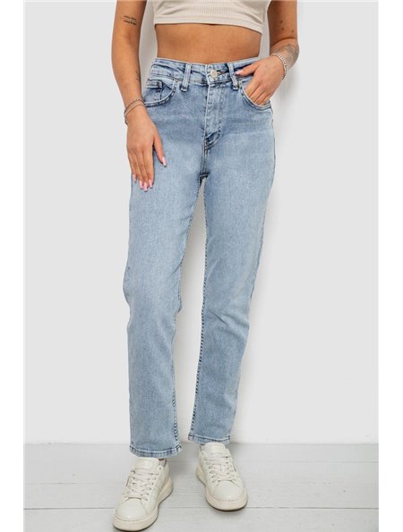 Джинси жіночі однотонні MOM, колір блакитний, 244R00590 244R00590 AGER фото - Luxbikini