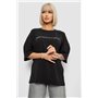 Футболка жіноча з принтом, колір чорний, 244R2020 244R2020 AGER фото - Luxbikini