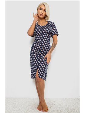 Халат жіночий на блискавці з принтом, колір синій, 257R1030-9 257R1030-9 AGER фото - Luxbikini