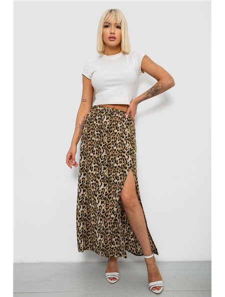 Спідниця софт із леопардовим принтом, колір бежевий, 257R11-3 257R11-3 AGER фото - Luxbikini