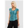 Блуза в клітину, колір бірюзовий, 230R2502 230R2502 AGER фото - Luxbikini