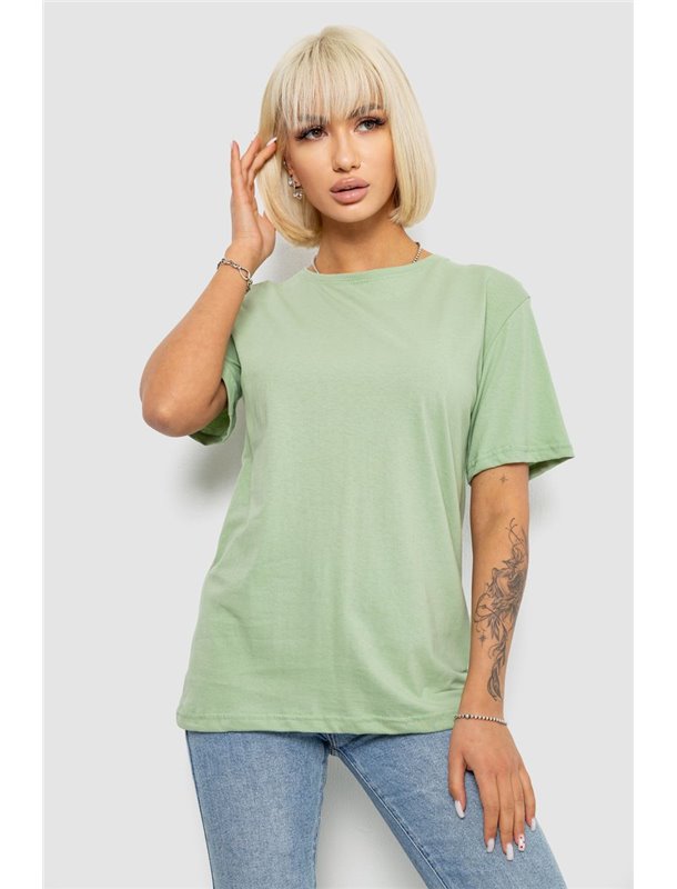 Футболка жіноча однотонна, колір оливковий, 129R8900-1 129R8900-1 AGER фото - Luxbikini