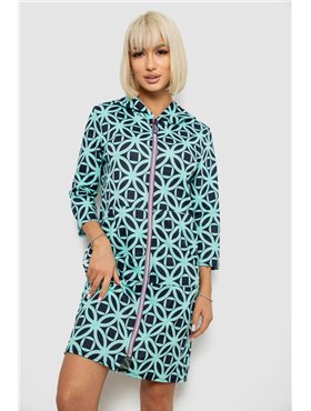 Халат жіночий на блискавці з принтом, колір м'ятний, 257R1027 257R1027 AGER фото - Luxbikini