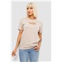 Футболка жіноча з принтом, колір бежевий, 244R2802 244R2802 AGER фото - Luxbikini