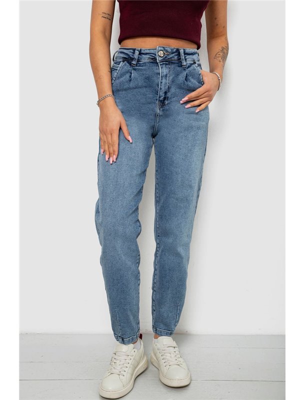 Джинси жіночі однотонні Balon, колір синій, 244R00270 244R00270 AGER фото - Luxbikini