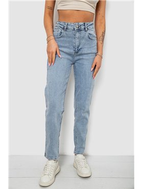 Джинси жіночі однотонні Battal Mom, колір блакитний, 244R00289 244R00289 AGER фото - Luxbikini