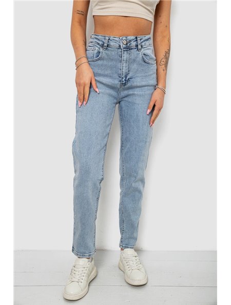 Джинси жіночі однотонні Battal Mom, колір блакитний, 244R00289 244R00289 AGER фото - Luxbikini