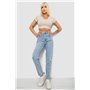 Джинси жіночі однотонні Battal Mom, колір блакитний, 244R00289 244R00289 AGER фото - Luxbikini