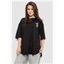 Футболка жіноча з принтом, колір чорний, 244R2030 244R2030 AGER фото - Luxbikini