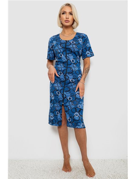 Халат жіночий на блискавці з принтом, колір синій, 257R1030-1 257R1030-1 AGER фото - Luxbikini