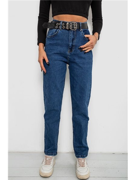 Джинси жіночі однотонні MOM, колір синій, 244R001115 244R001115 AGER фото - Luxbikini