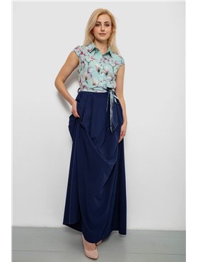 Сукня з квітковим принтом, колір м'ятно-синій, 230R79 230R79 AGER фото - Luxbikini