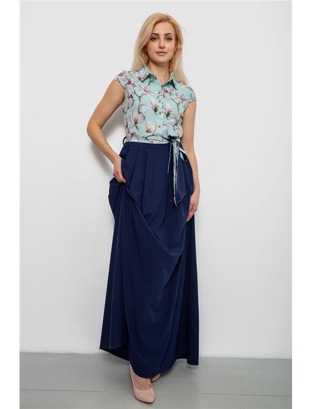 Сукня з квітковим принтом, колір м'ятно-синій, 230R79 230R79 AGER фото - Luxbikini