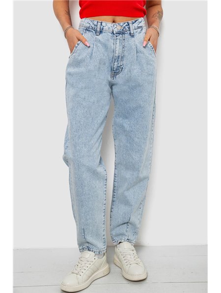 Джинси жіночі однотонні Mom 244R1826S21, колір Блакитний 244R18026S21 AGER фото - Luxbikini