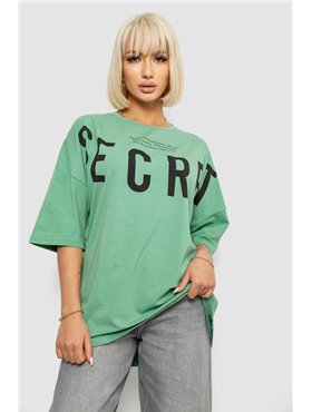 Футболка жіноча з принтом, колір оливковий, 244R3008-1 244R3008-1 AGER фото - Luxbikini