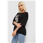 Футболка жіноча з принтом, колір чорний, 244R2029-5 244R2029-5 AGER фото - Luxbikini