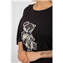Футболка жіноча з принтом, колір чорний, 244R2029-5 244R2029-5 AGER фото - Luxbikini