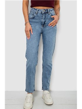 Джинси жіночі однотонні MOM, колір блакитний, 244R00136 244R00136 AGER фото - Luxbikini