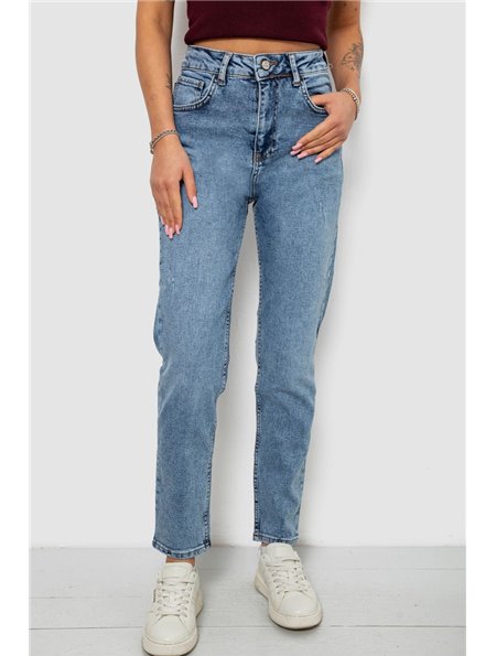 Джинси жіночі однотонні MOM, колір блакитний, 244R00136 244R00136 AGER фото - Luxbikini