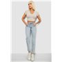 Джинси жіночі однотонні Battal Mom, колір блакитний, 244R00289 244R00289 AGER фото - Luxbikini
