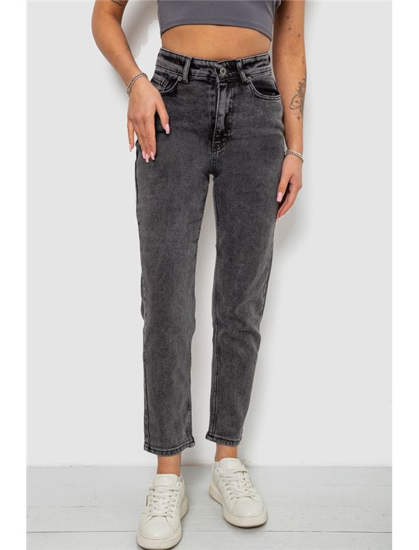 Джинси жіночі однотонні прямі, колір сірий, 244RM051 244RM051 AGER фото - Luxbikini