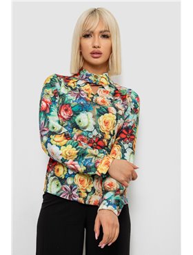 Блуза з квітковим принтом, колір зелений, 230R226 230R226 AGER фото - Luxbikini