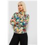 Блуза з квітковим принтом, колір зелений, 230R226 230R226 AGER фото - Luxbikini