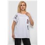 Футболка жіноча з принтом, колір молочний, 244R2413 244R2413 AGER фото - Luxbikini