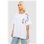 Футболка жіноча з принтом, колір білий, 244R2514 244R2514 AGER фото - Luxbikini