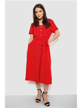 Сукня софт з квітковим принтом, колір червоний, 230R1031 230R1031 AGER фото - Luxbikini