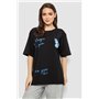 Футболка жіноча з принтом, колір чорний, 244R3006 244R3006 AGER фото - Luxbikini