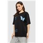 Футболка жіноча з принтом, колір чорний, 244R3006 244R3006 AGER фото - Luxbikini