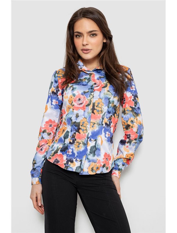 Сорочка з квітковим принтом, колір блакитний, 230R225 230R225 AGER фото - Luxbikini