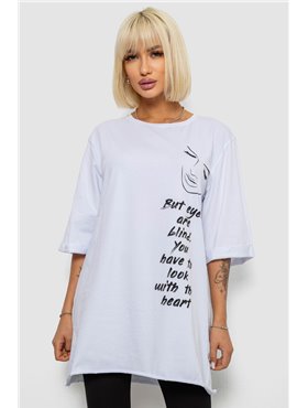 Футболка жіноча з принтом, колір білий, 244R2008 244R2008 AGER фото - Luxbikini