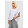 Футболка жіноча з принтом, колір білий, 244R2039 244R2039 AGER фото - Luxbikini