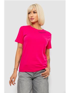 Футболка жіноча з принтом, колір малиновий, 244R1035-5 244R1035-5 AGER фото - Luxbikini