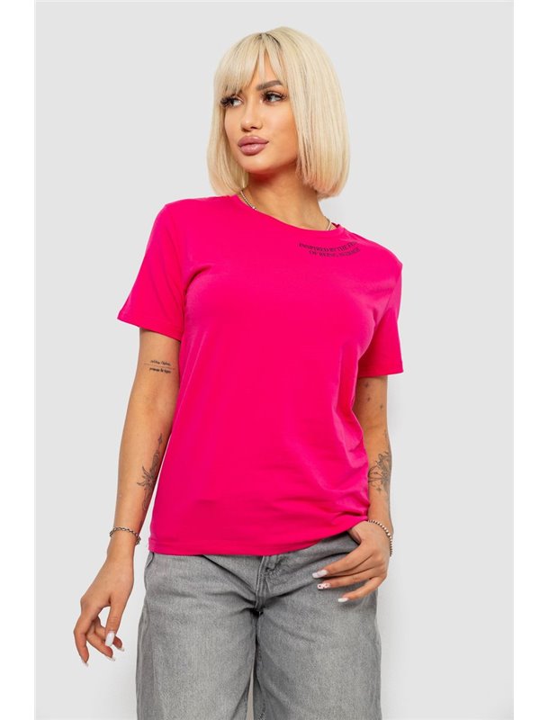 Футболка жіноча з принтом, колір малиновий, 244R1035-5 244R1035-5 AGER фото - Luxbikini
