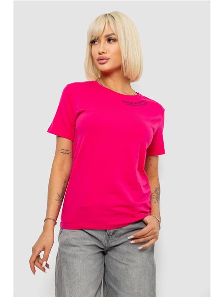 Футболка жіноча з принтом, колір малиновий, 244R1035-5 244R1035-5 AGER фото - Luxbikini
