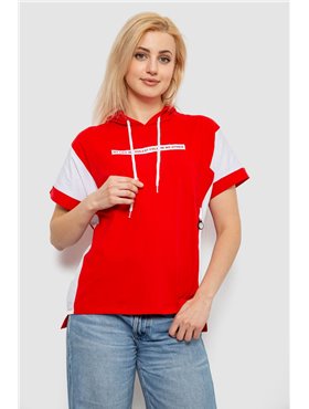 Футболка жіноча з принтом, колір червоний, 244R2311-5 244R2311-5 AGER фото - Luxbikini