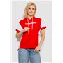 Футболка жіноча з принтом, колір червоний, 244R2311-5 244R2311-5 AGER фото - Luxbikini