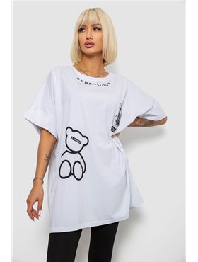 Футболка жіноча з принтом, колір білий, 244R4004 244R4004 AGER фото - Luxbikini