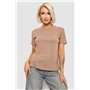 Футболка жіноча однотонна, колір бежевий, 204R3333 204R3333 AGER фото - Luxbikini