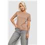 Футболка жіноча однотонна, колір бежевий, 204R3333 204R3333 AGER фото - Luxbikini