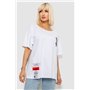 Футболка жіноча з принтом, колір білий, 244R2408-5 244R2408-5 AGER фото - Luxbikini