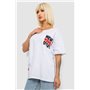 Футболка жіноча з принтом, колір білий, 244R2408-5 244R2408-5 AGER фото - Luxbikini